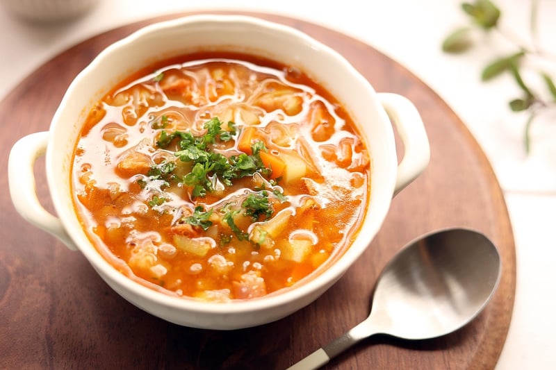 Lentil Soup with Spinach and Tomatoes